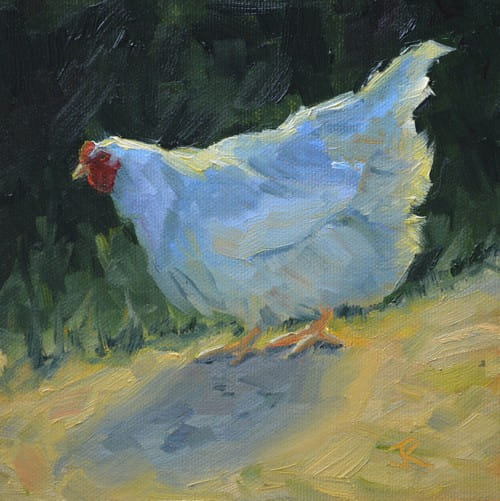 Spring Chicken 6x6 $275 at Hunter Wolff Gallery
